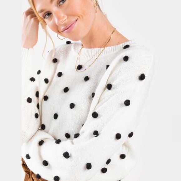 Francesca's Collections Sweaters - FRANCESCAS Josey Pom Crew Neck Sweater